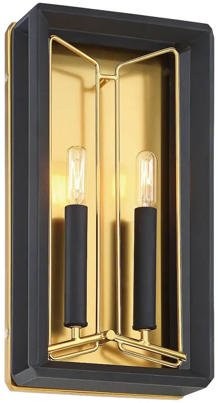 Metropolitan Sable Point 17"H Sand Black 2-Light Wall Sconce