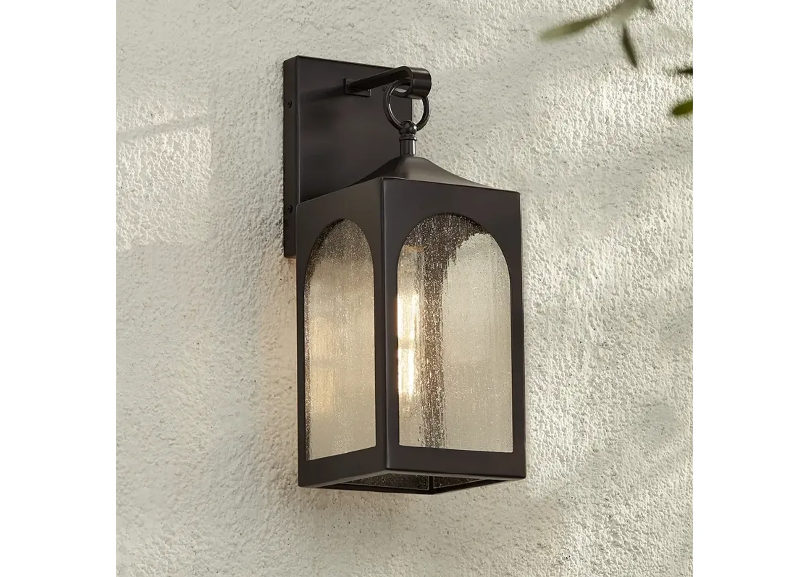 Possini Euro Tyne 16 1/2" High Bronze Lantern Outdoor Wall Light