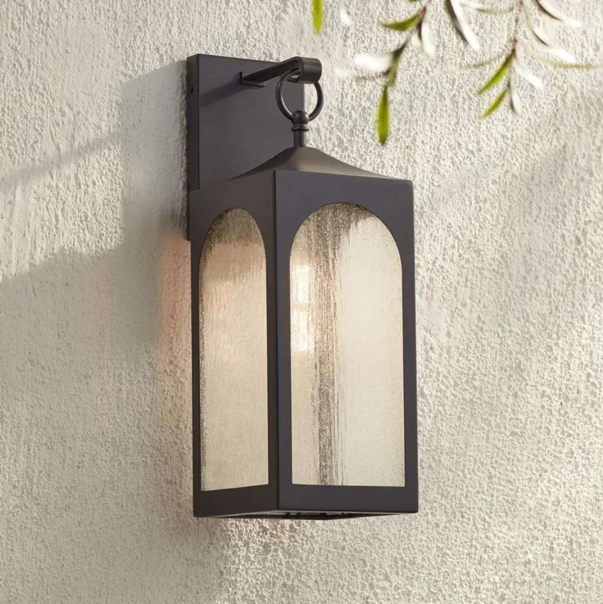 Possini Euro Tyne 20 1/2" High Bronze Lantern Outdoor Wall Light