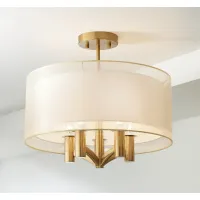 Possini Euro Caliari 18" Wide Warm Brass 5-Light Ceiling Light