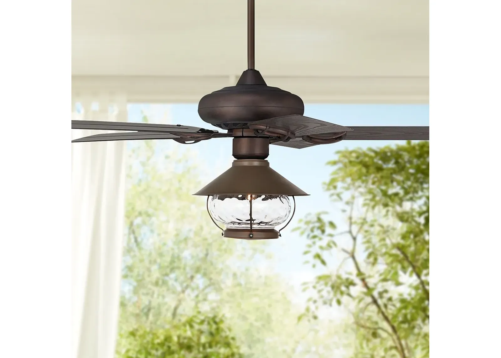 52" Casa Vieja Orb Bronze  LED Outdoor Ceiling Fan