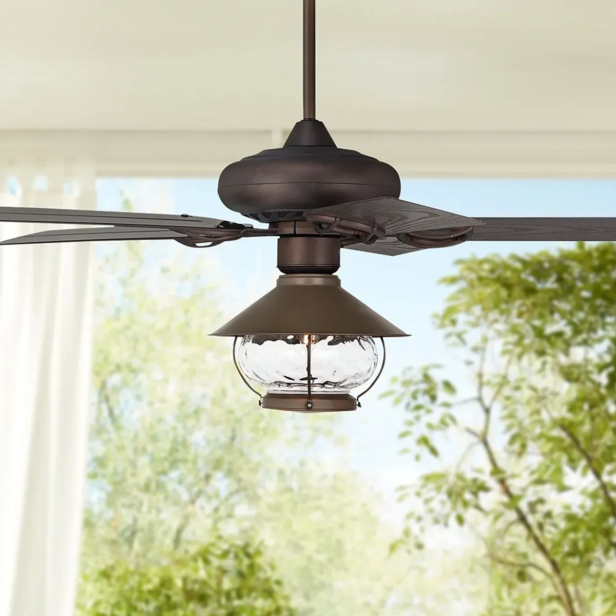 52" Casa Vieja Orb Bronze  LED Outdoor Ceiling Fan