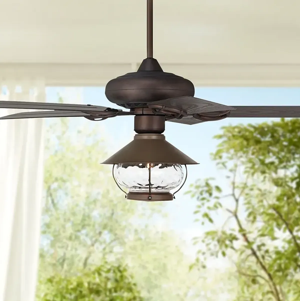 52" Casa Vieja Orb Bronze  LED Outdoor Ceiling Fan