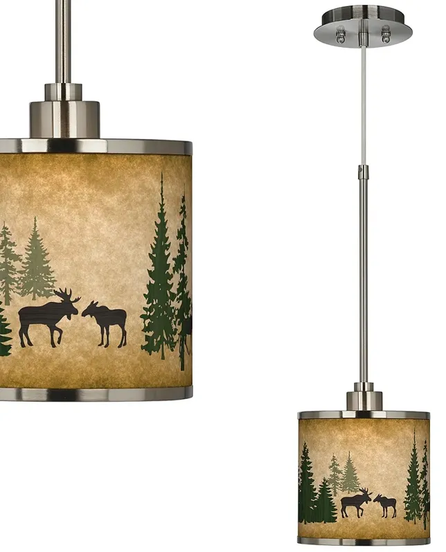 Moose Lodge Giclee Glow Mini Pendant Light