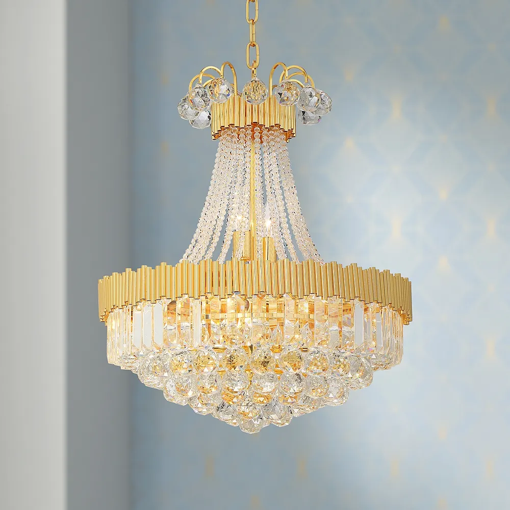 Vienna Full Spectrum Valentina 19 1/2" Gold and Crystal Chandelier