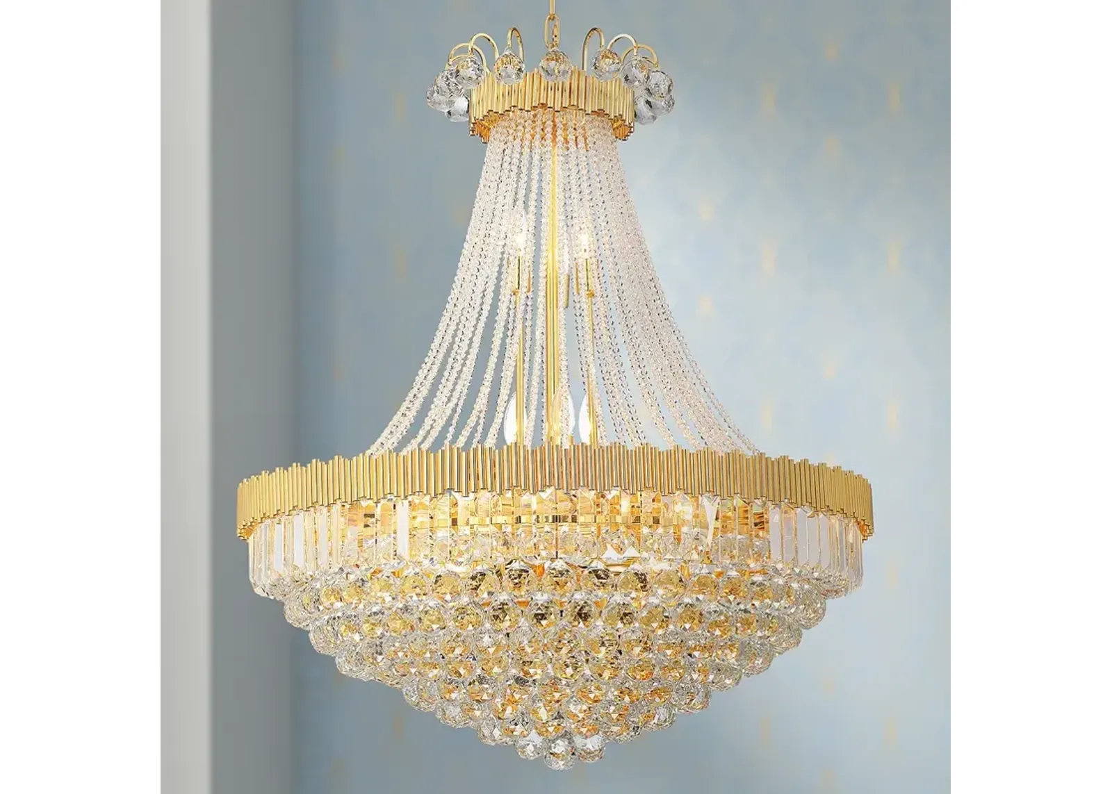 Vienna Full Spectrum Valentina 31.25" Gold Crystal 24-Light Chandelier