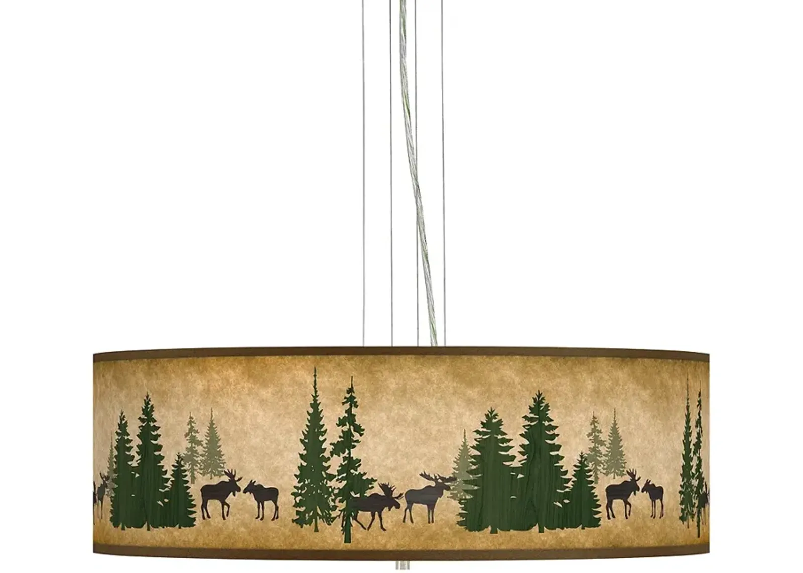 Moose Lodge Giclee 24" Wide 4-Light Pendant Chandelier