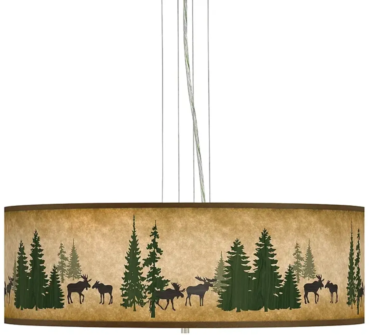 Moose Lodge Giclee 24" Wide 4-Light Pendant Chandelier