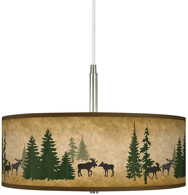 Moose Lodge Giclee Pendant Chandelier