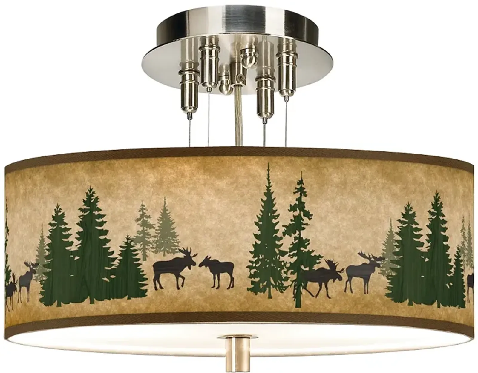 Moose Lodge Giclee 14" Wide Ceiling Light