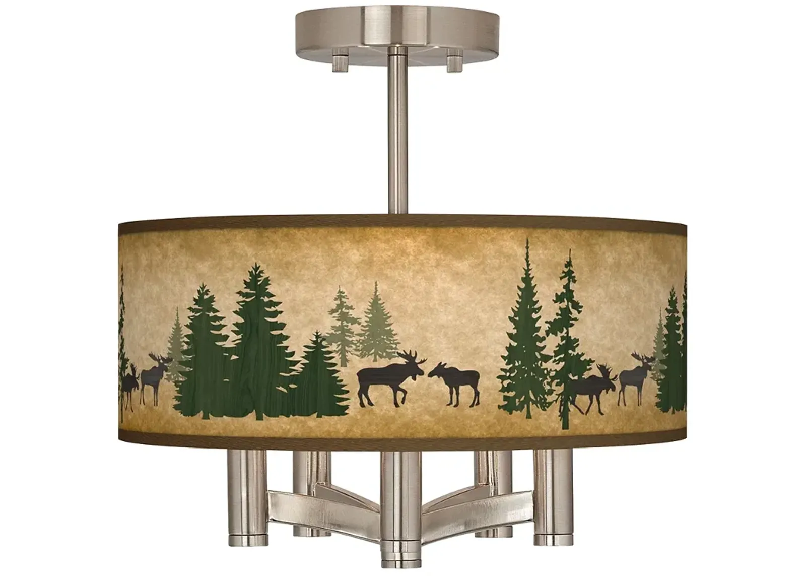 Moose Lodge Ava 5-Light Nickel Ceiling Light