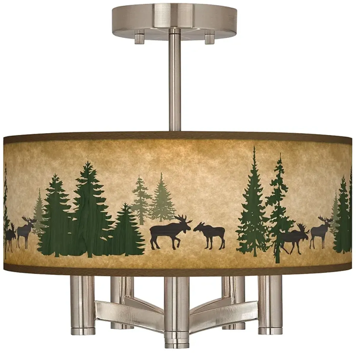 Moose Lodge Ava 5-Light Nickel Ceiling Light