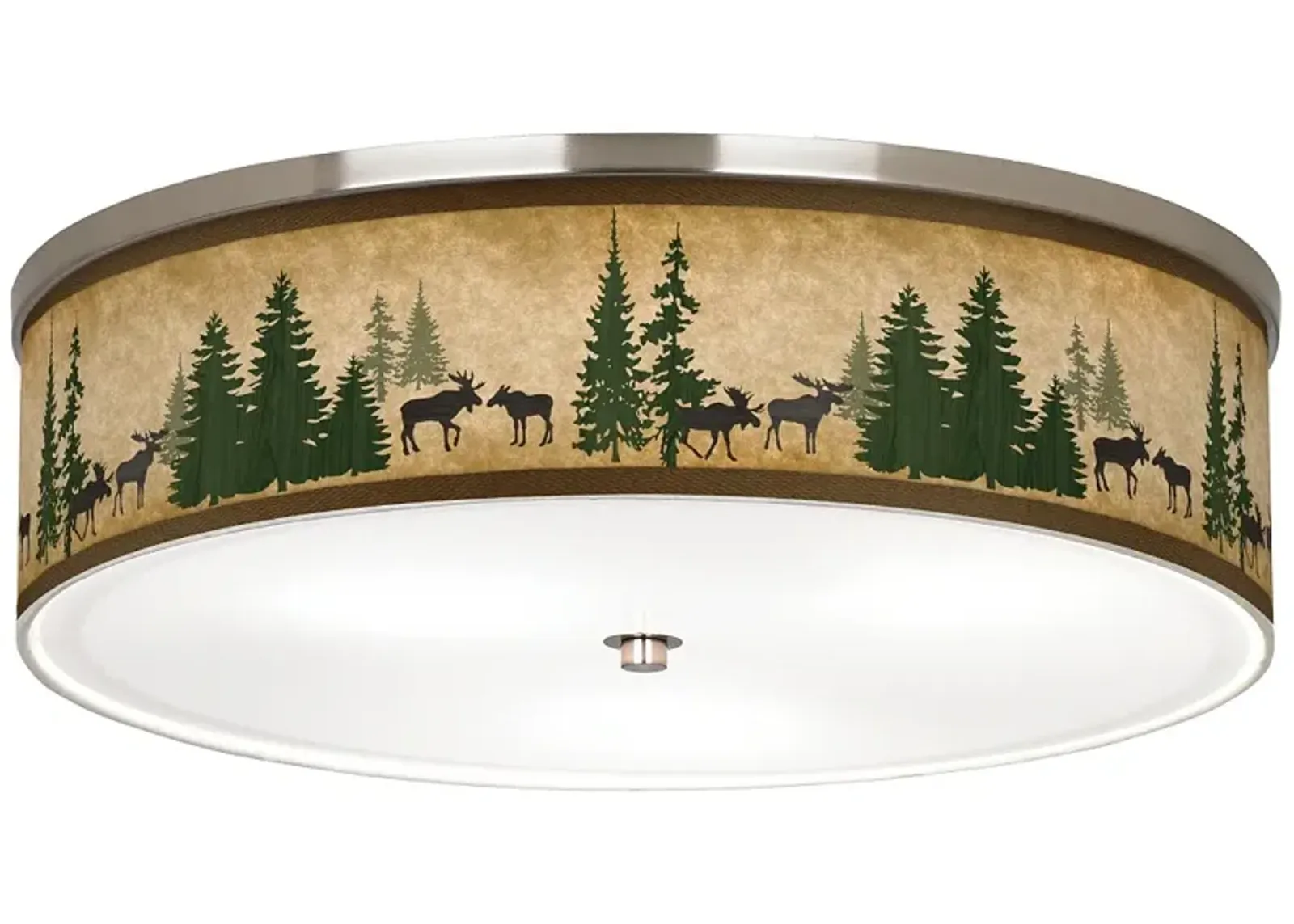 Moose Lodge Giclee Nickel 20 1/4" Wide Ceiling Light