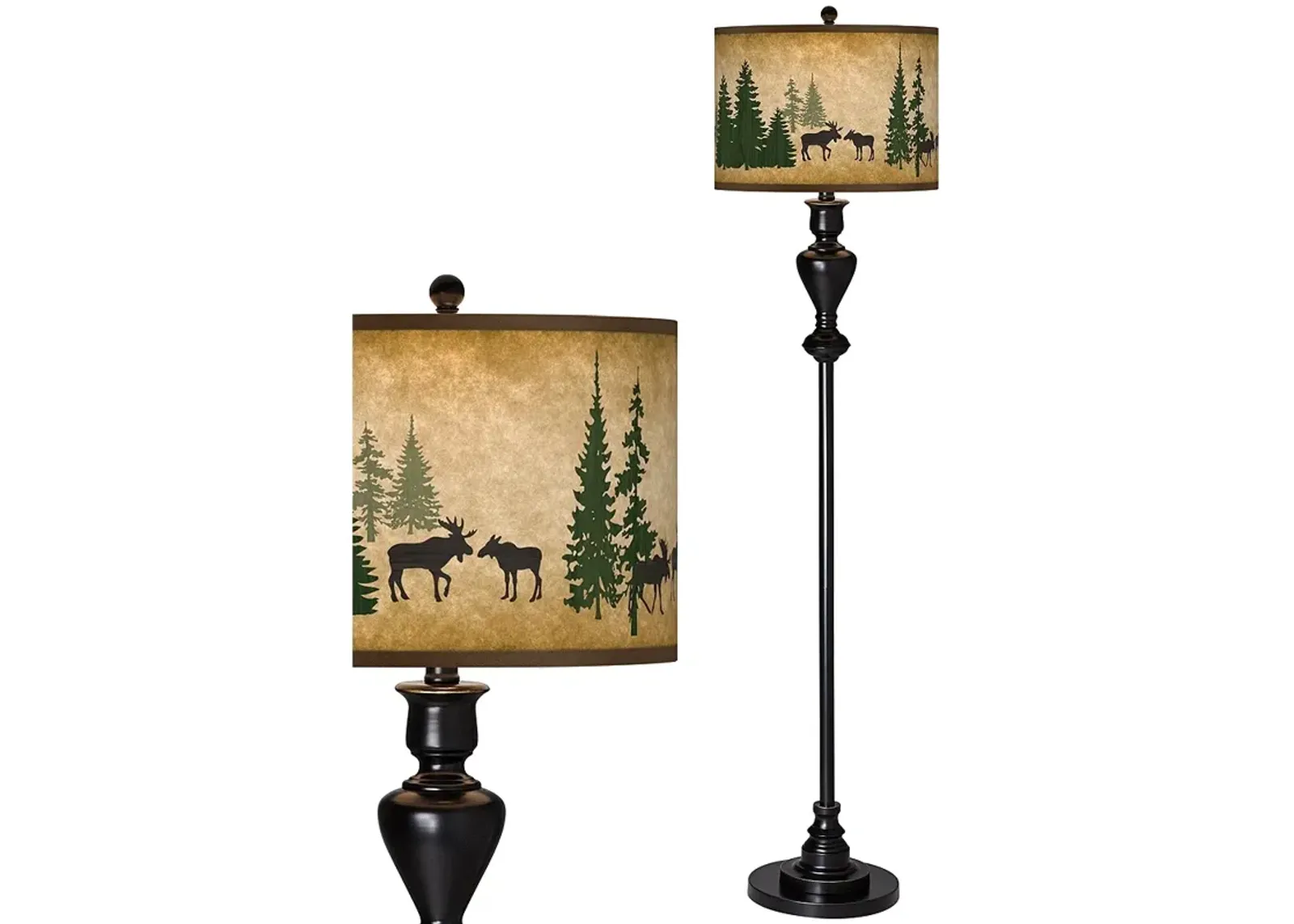 Moose Lodge Giclee Glow Black Bronze Floor Lamp