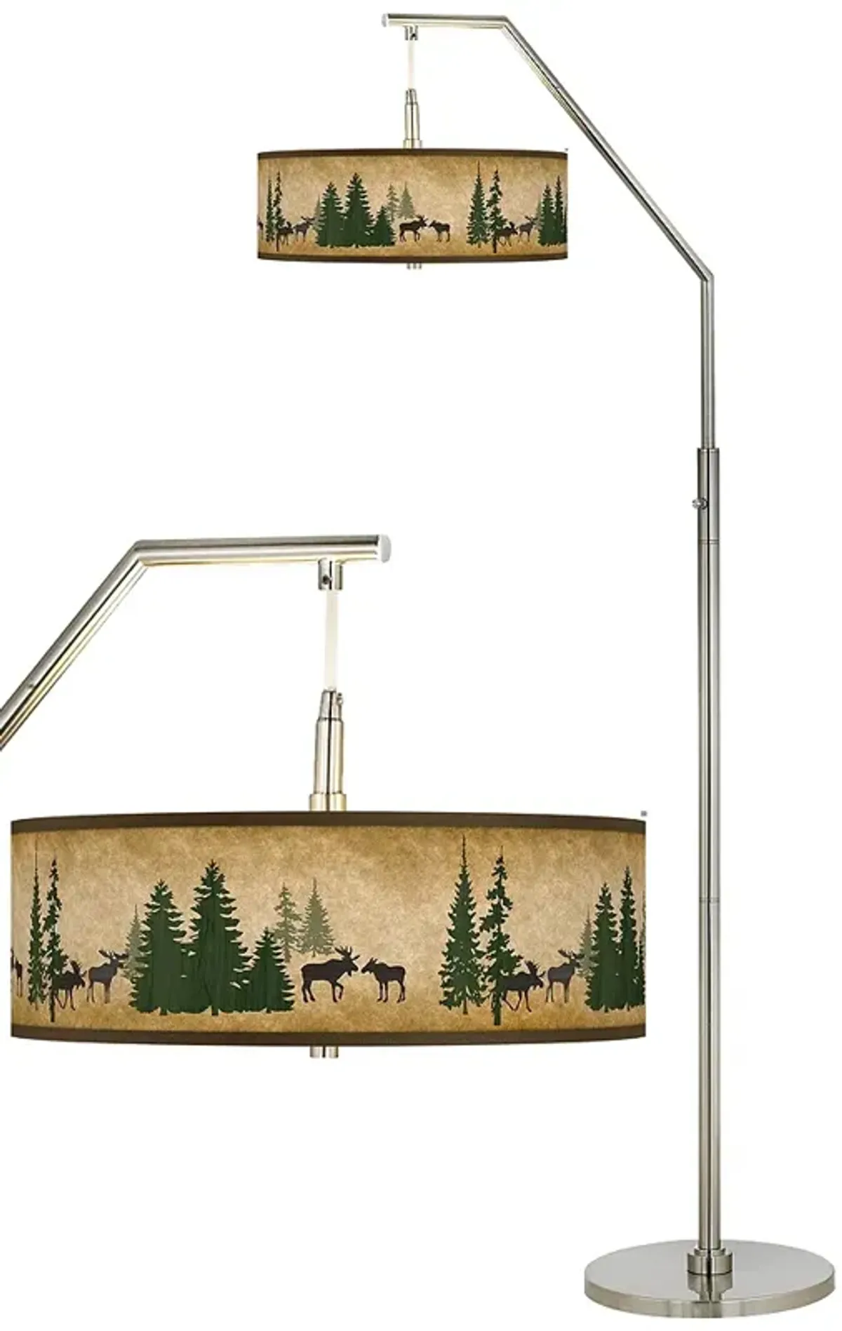 Moose Lodge Giclee Shade Arc Floor Lamp