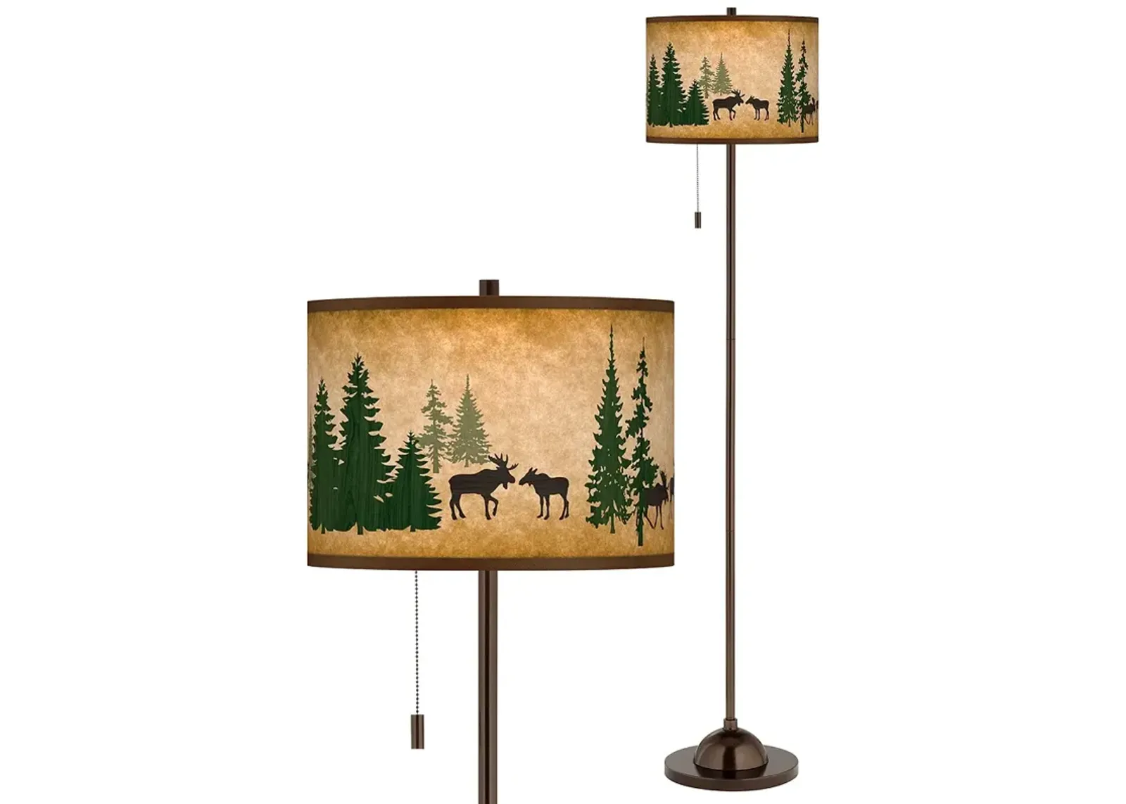 Moose Lodge Giclee Glow Bronze Club Floor Lamp