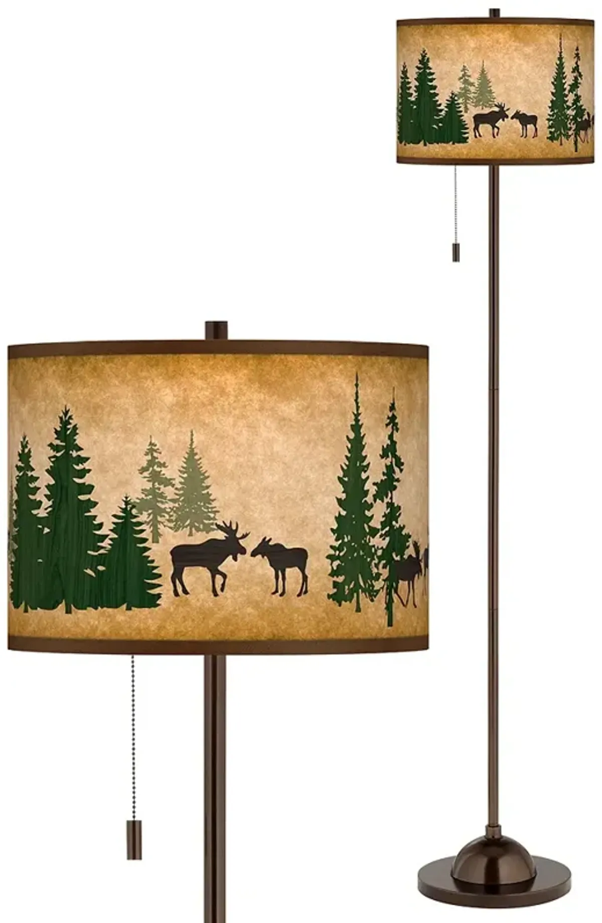 Moose Lodge Giclee Glow Bronze Club Floor Lamp