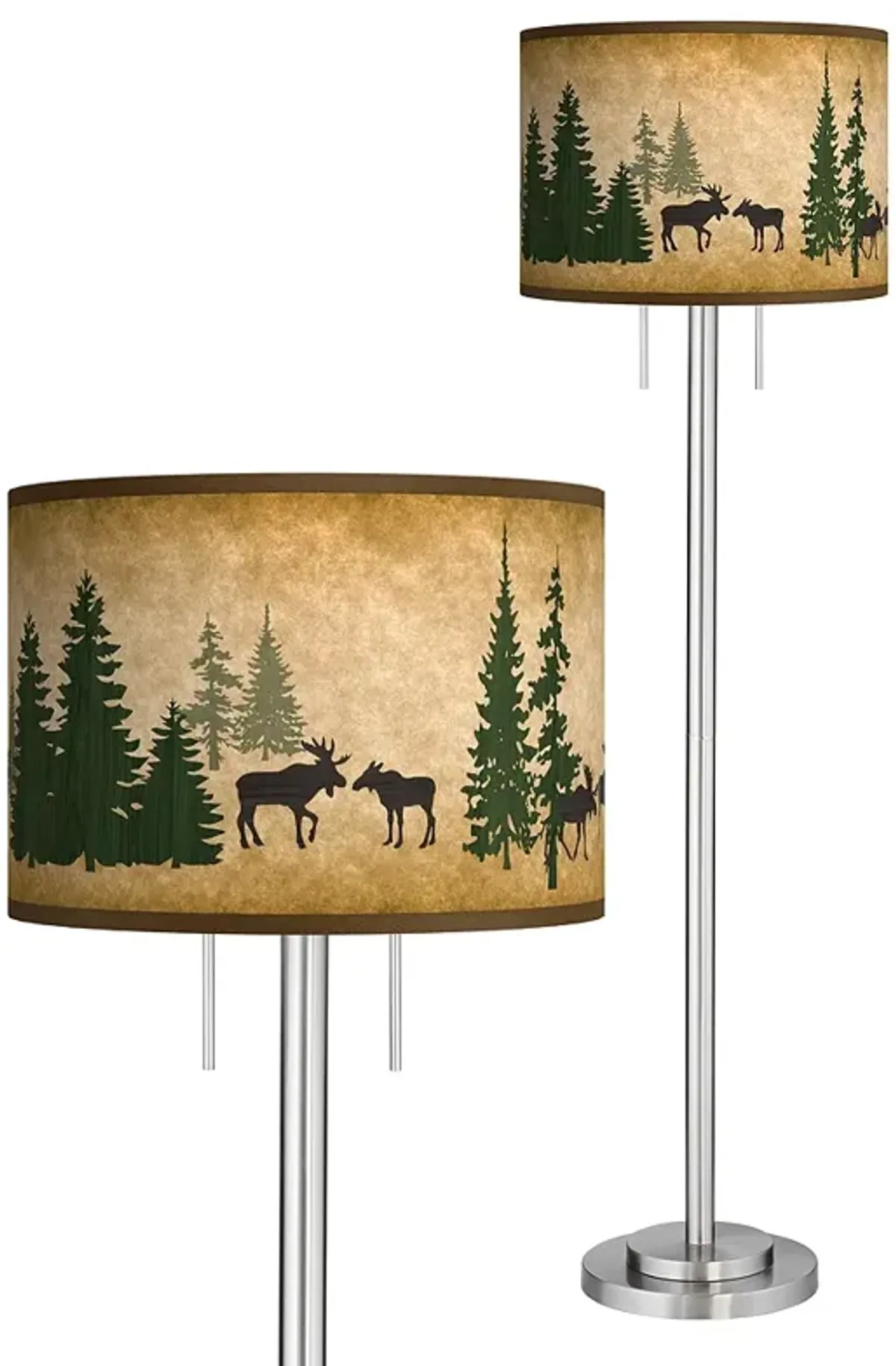 Moose Lodge Giclee Brushed Nickel Garth Floor Lamp