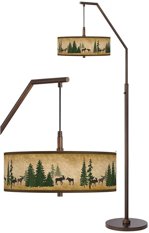 Moose Lodge Bronze Downbridge Arc Floor Lamp