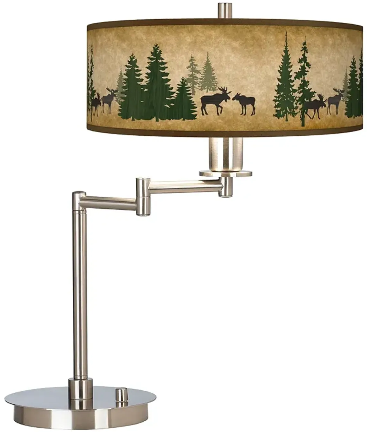 Giclee Gallery 20 1/2" Moose Lodge Shade Adjustable Swing Arm LED Lamp