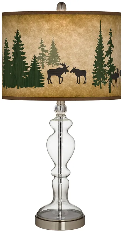 Moose Lodge Giclee Apothecary Clear Glass Table Lamp