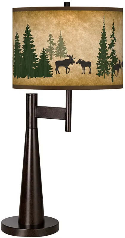 Moose Lodge Giclee Novo Table Lamp