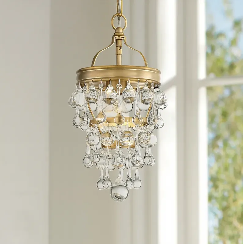 Crystorama Calypso 7.5" Wide Vibrant Gold and Crystal Mini Chandelier