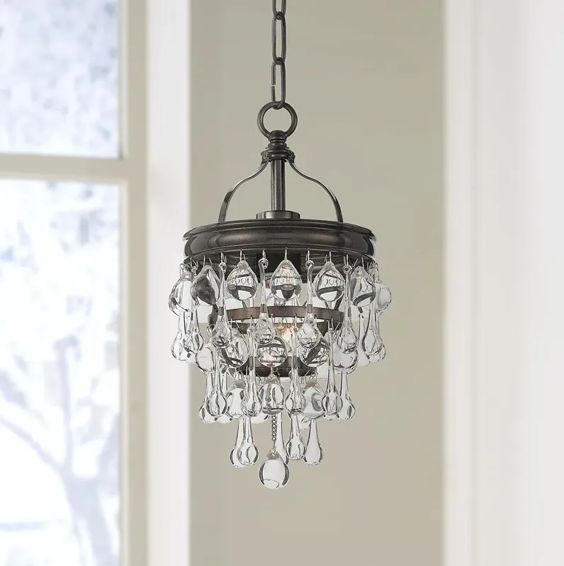 Crystorama Calypso 7 1/2" Vibrant Bronze and Crystal Mini Chandelier