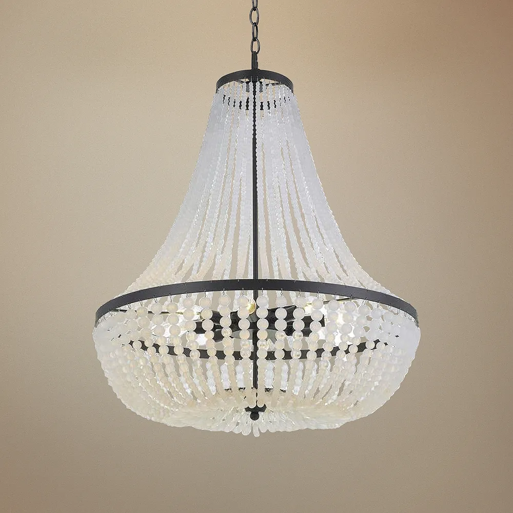 Crystorama Rylee 24" Wide Matte Black Crystal Chandelier