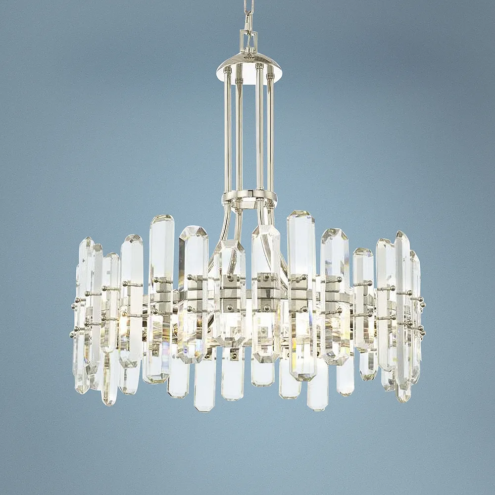 Crystorama Bolton 24 3/4" Wide Polished Nickel Crystal Chandelier