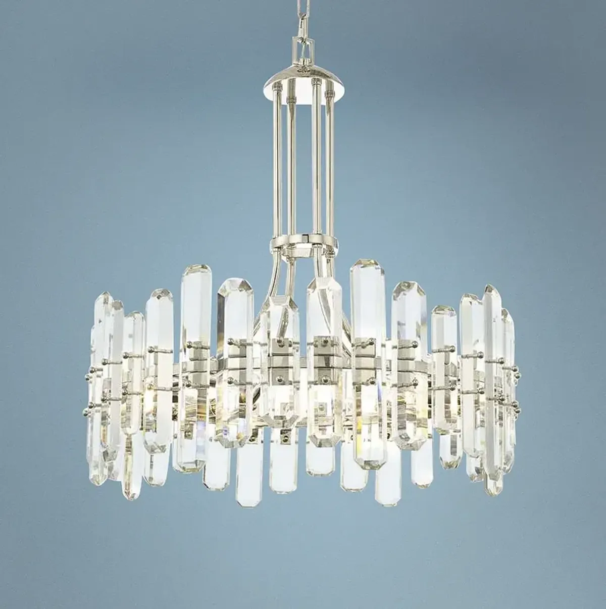 Crystorama Bolton 24 3/4" Wide Polished Nickel Crystal Chandelier