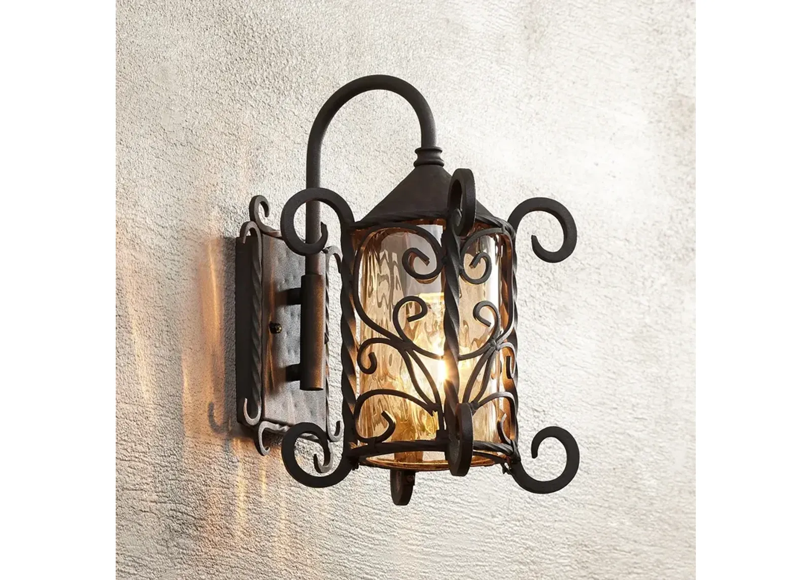 Casa Seville 13 1/4" High Iron Scroll Traditional Outdoor Wall Light