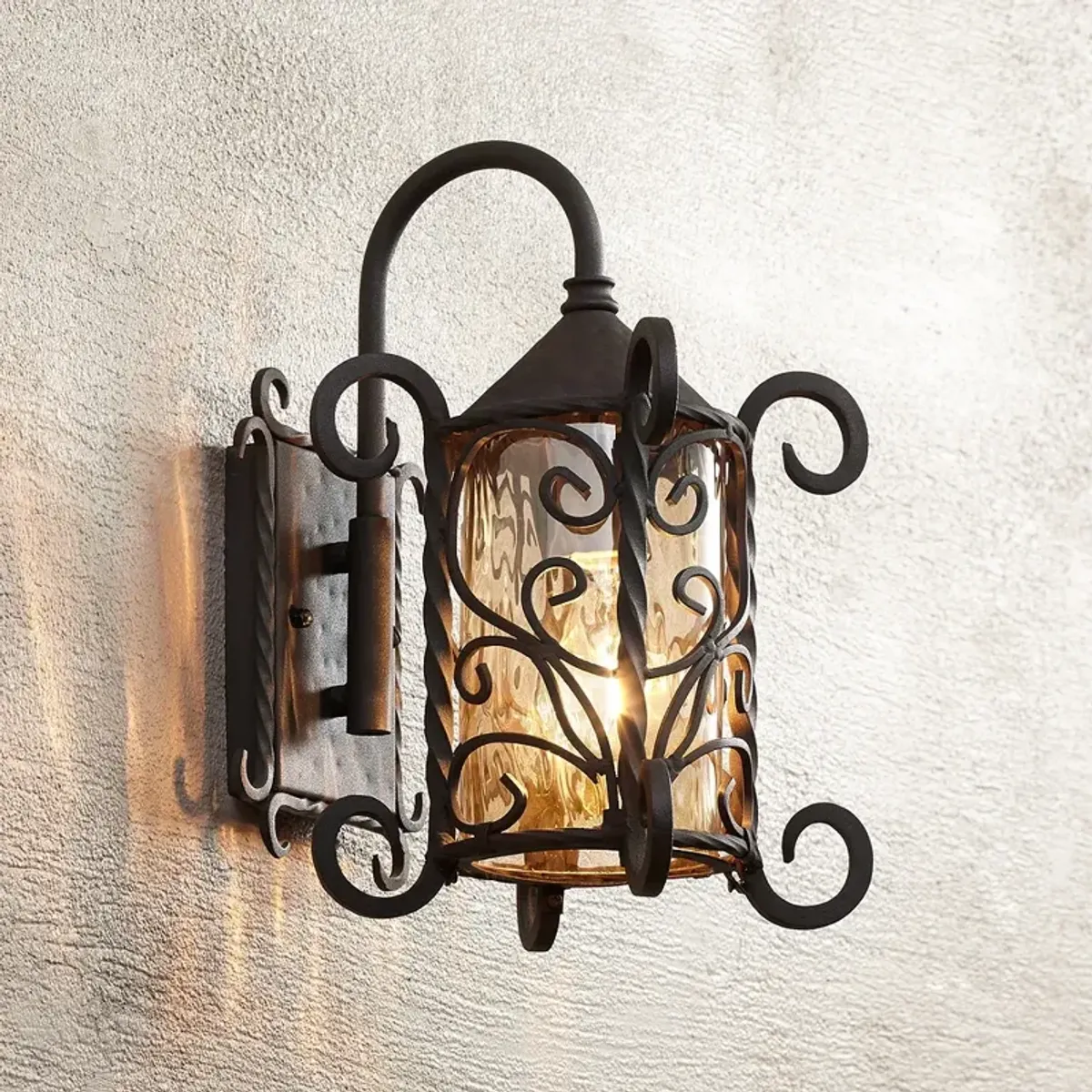 Casa Seville 13 1/4" High Iron Scroll Traditional Outdoor Wall Light