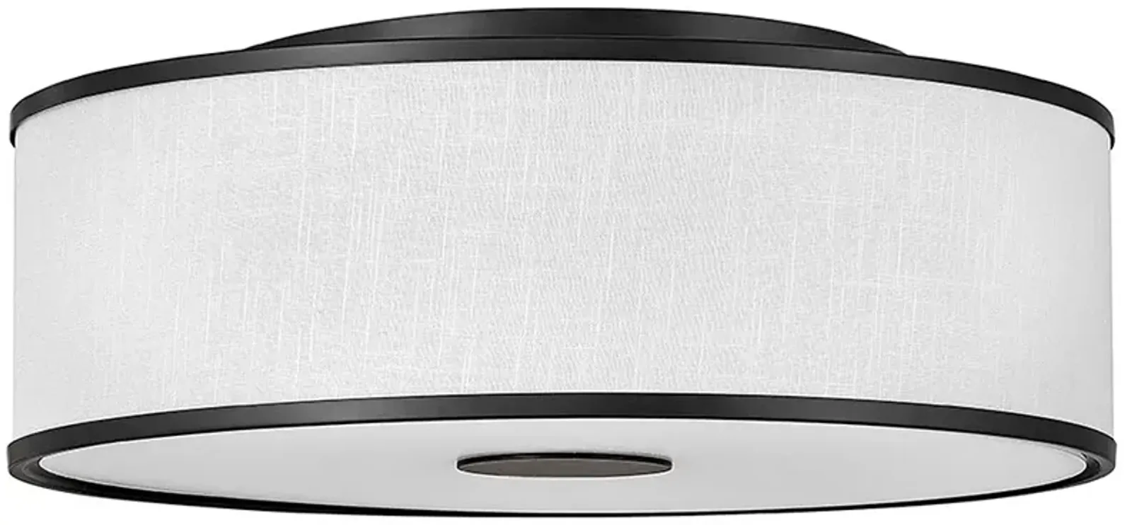 Halo 24 1/4" Wide Black Ceiling Light with Off-White Shade