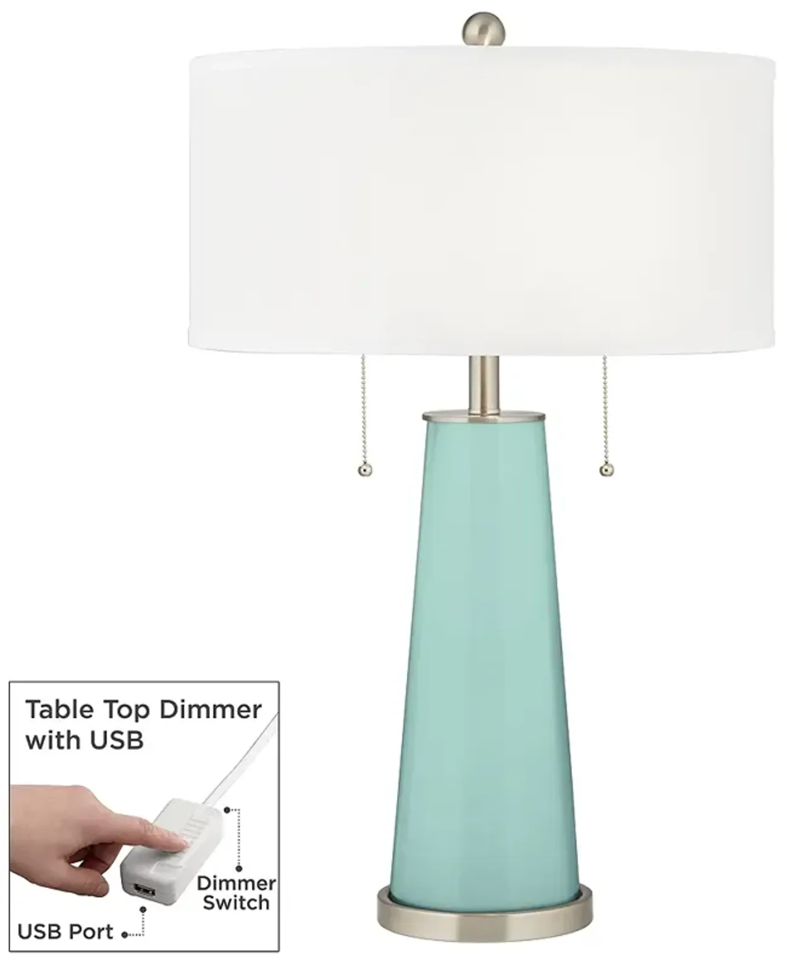 Cay Peggy Glass Table Lamp With Dimmer