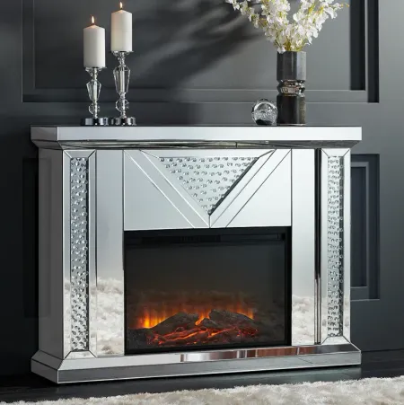 Milla 47 1/4" Wide Mirrored Electric Fireplace