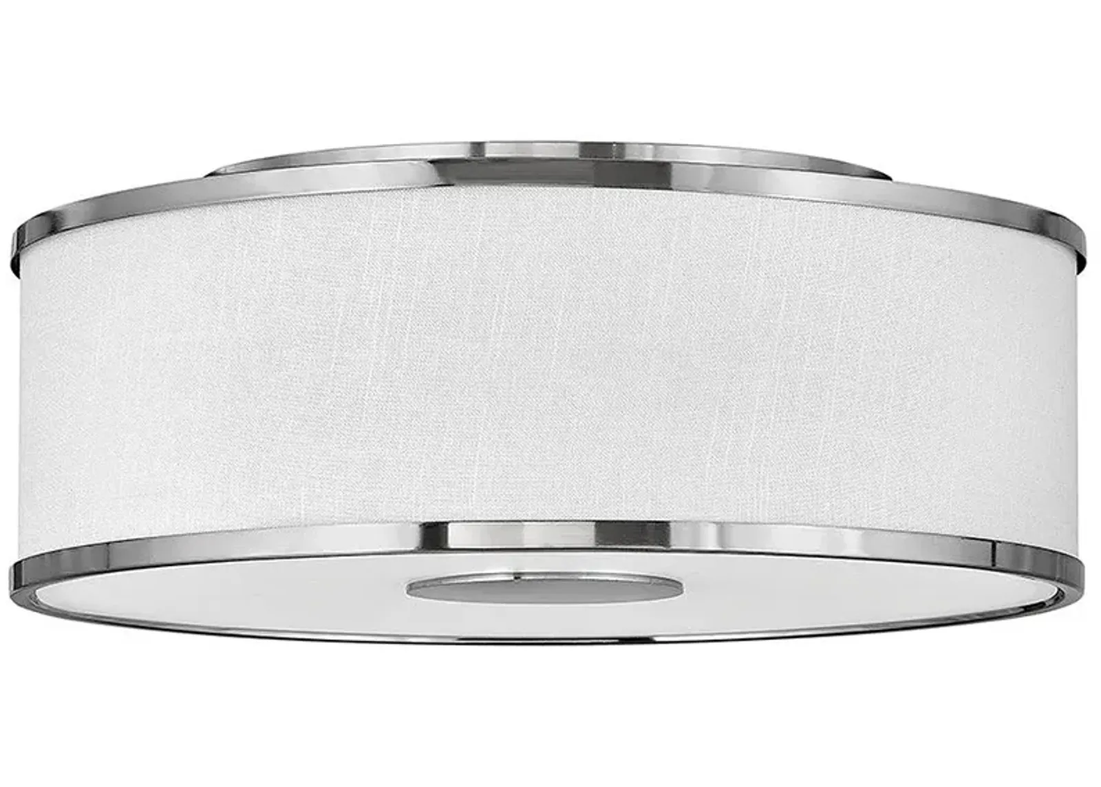 Halo 18 1/4" Wide Nickel Ceiling Light with Off-White Shade