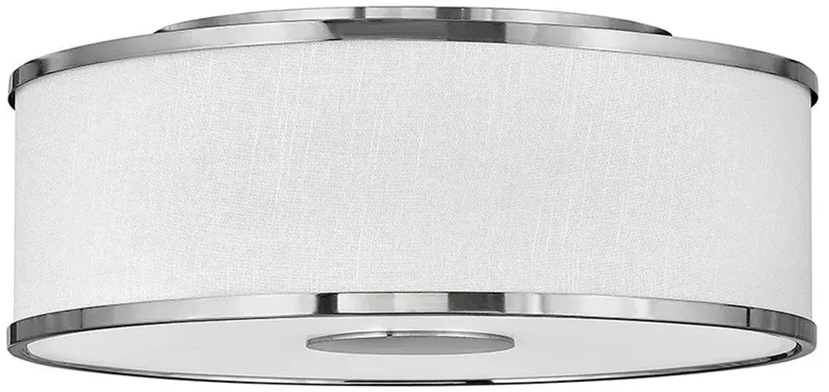 Halo 18 1/4" Wide Nickel Ceiling Light with Off-White Shade