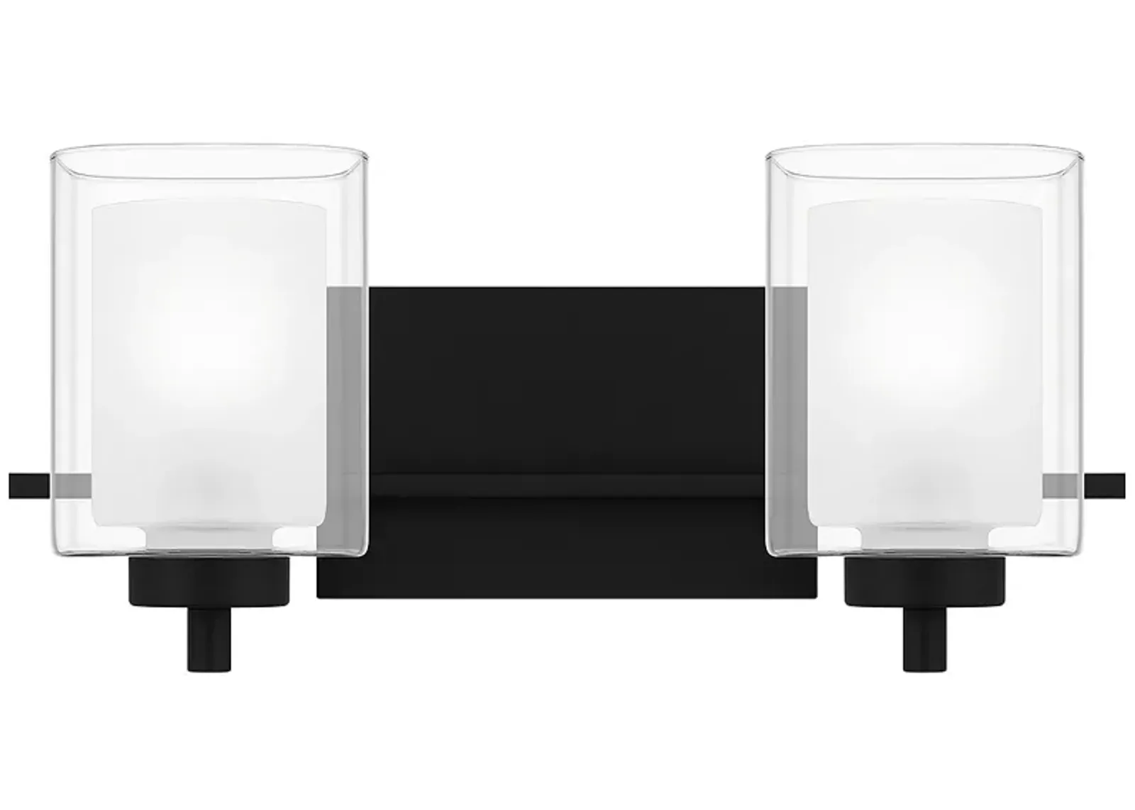 Kolt 2-Light Matte Black Vanity Light