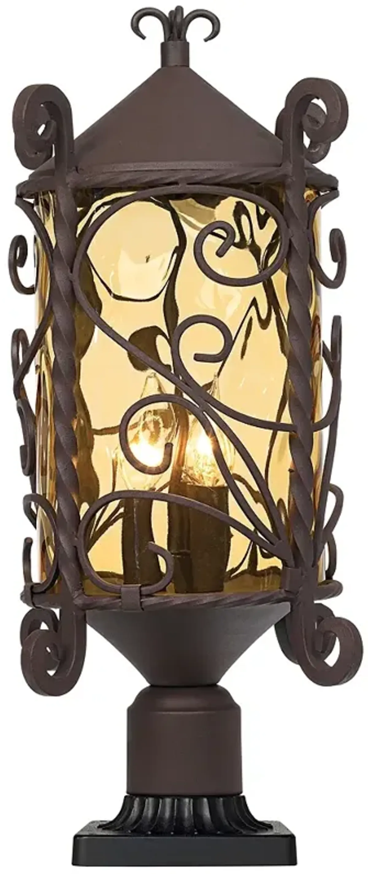 Casa Seville 23 1/2" Traditional Iron Scroll Outdoor Pier Mount Light