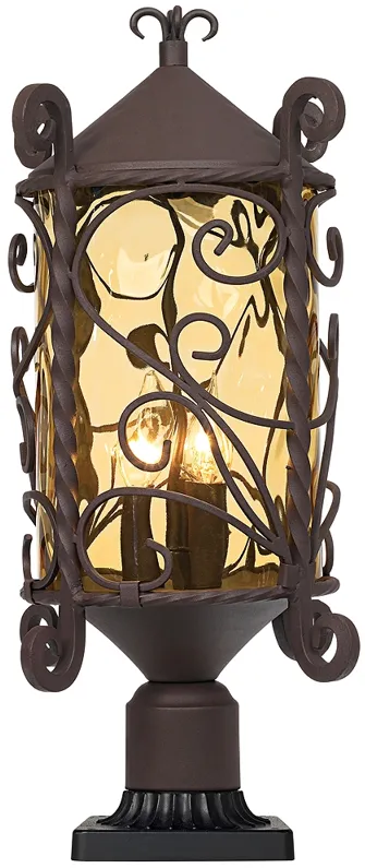 Casa Seville 23 1/2" Traditional Iron Scroll Outdoor Pier Mount Light