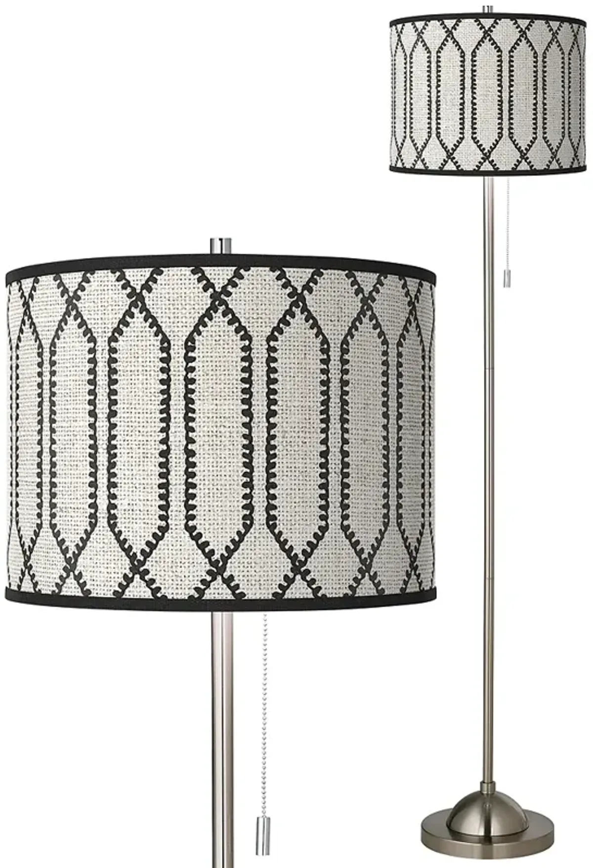 Rustic Chic Brushed Nickel Pull Chain Floor Lamp