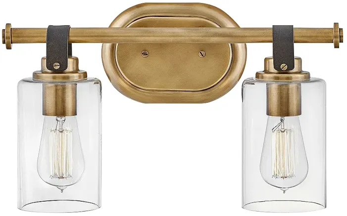 Hinkley Halstead 16" Wide 2-Light Heritage Brass Vanity Bath Light