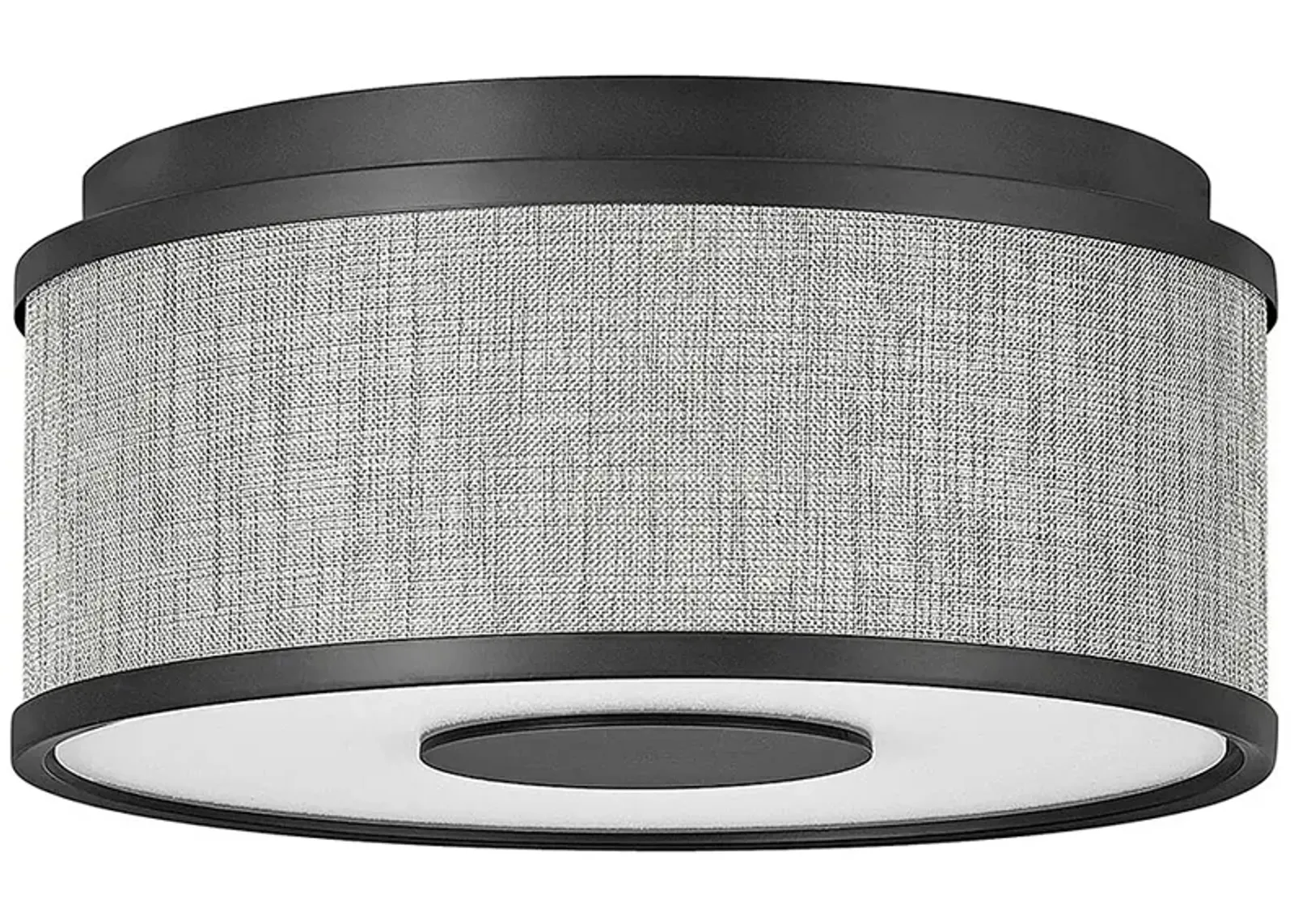 Halo 13 1/4" Wide Black Ceiling Light with Gray Shade