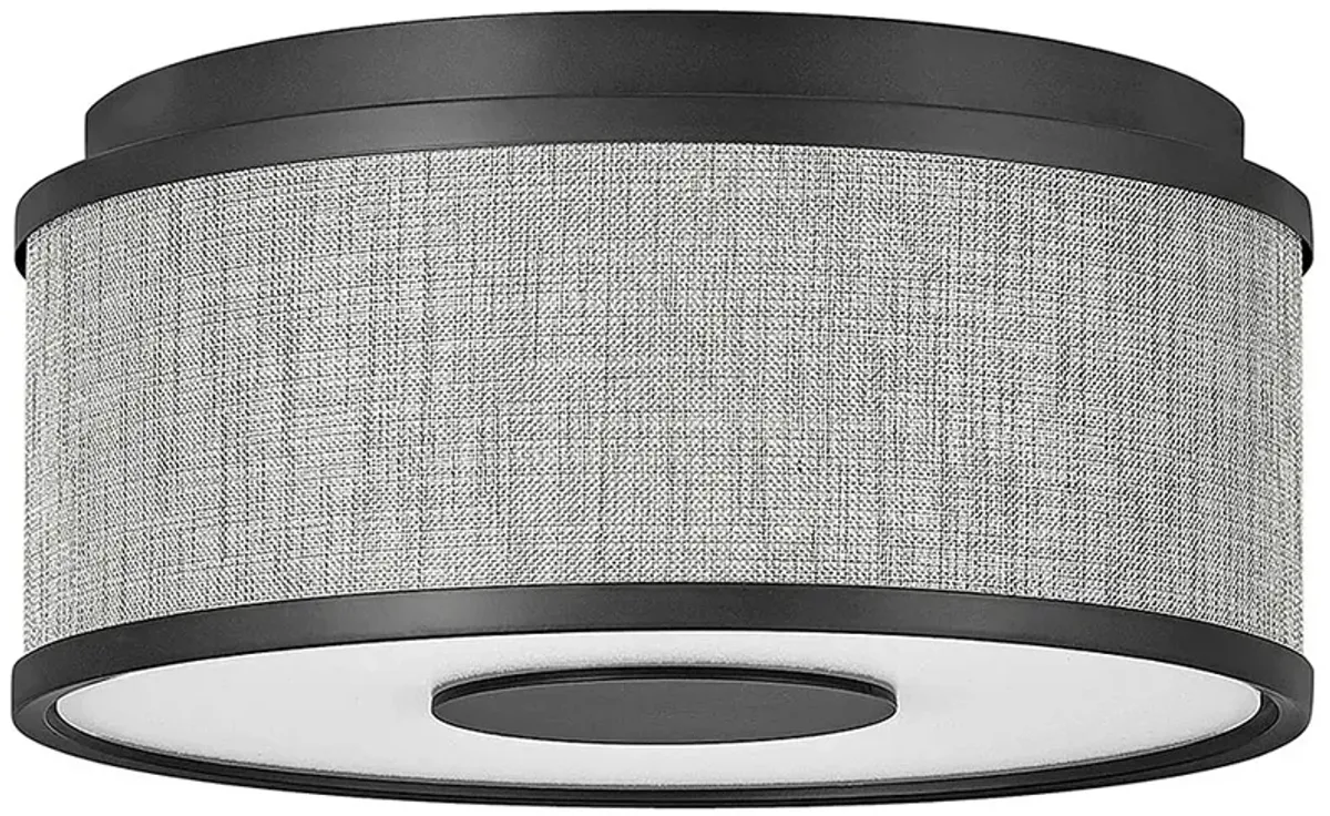 Halo 13 1/4" Wide Black Ceiling Light with Gray Shade