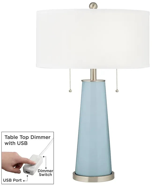 Vast Sky Peggy Glass Table Lamp With Dimmer