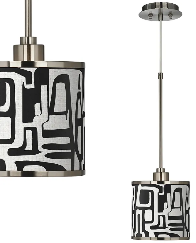 Tempo Giclee Brushed Nickel Mini Pendant Light