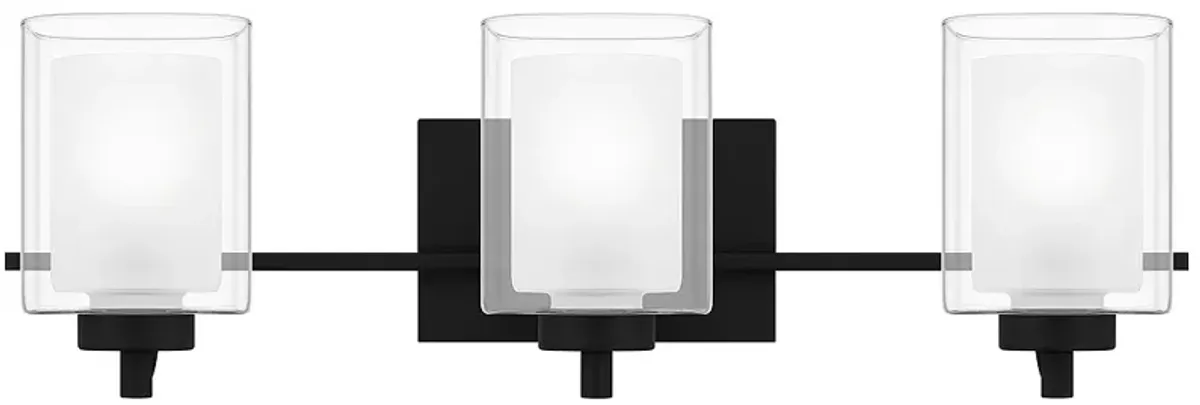 Kolt 3-Light Matte Black Vanity Light