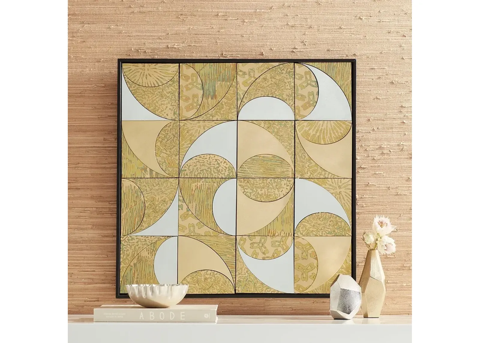 Ridenour 23 1/2" Square Gold Shadow Box Framed Wood Wall Art