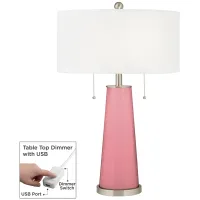 Haute Pink Peggy Glass Table Lamp With Dimmer